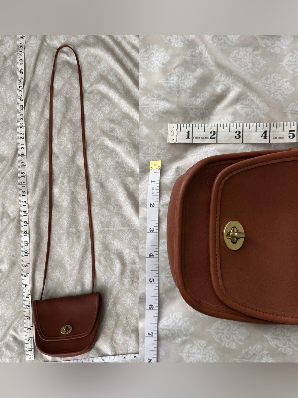 Vintage Coach Everett Bag Mini Crossbody 9934 British Tan Leather Archival - Picture 8 of 10